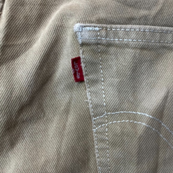 Levi's 501 Original Fit Straight Jeans Men's Tan Camel Denim Button Fly - 36X33 - Picture 11 of 12
